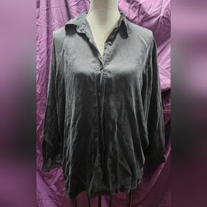 New York & Company Dark Gray Silk Shirt